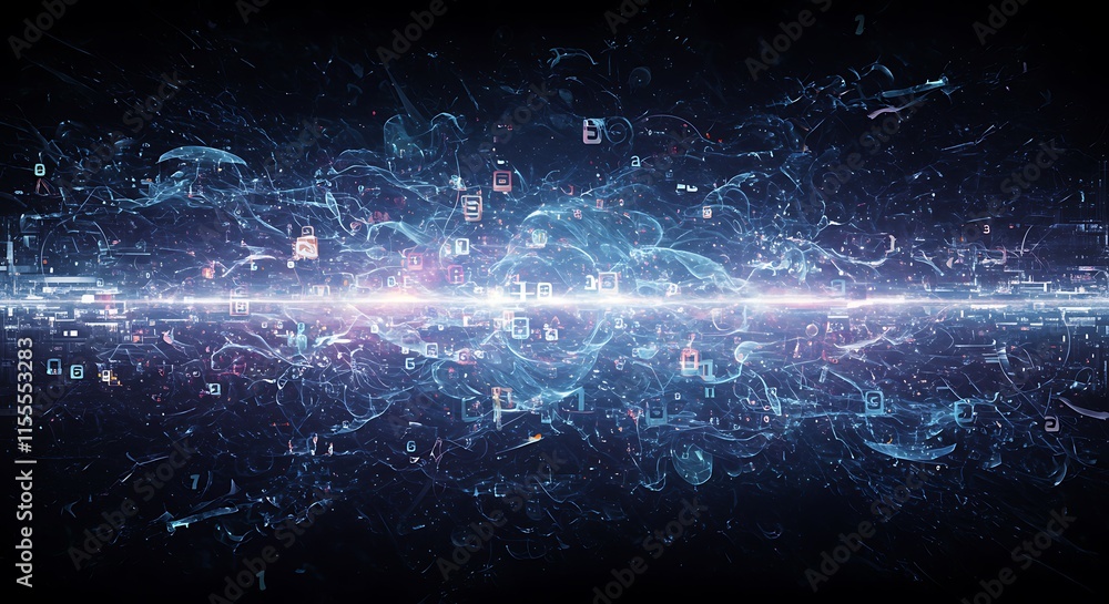 Poster realms abstraction. abstract image of the internet flowing background.