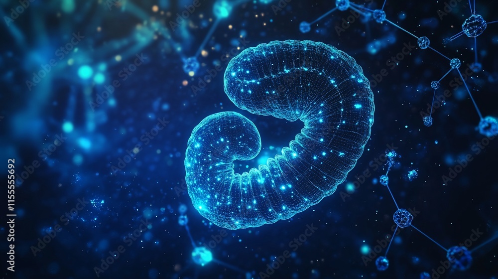 Aufkleber a glowing, abstract representation of a cellular structure in a scientific context.