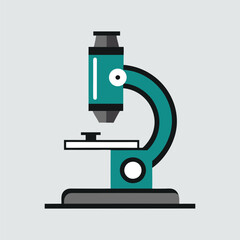 a detailed icon of a laboratory microscope.eps