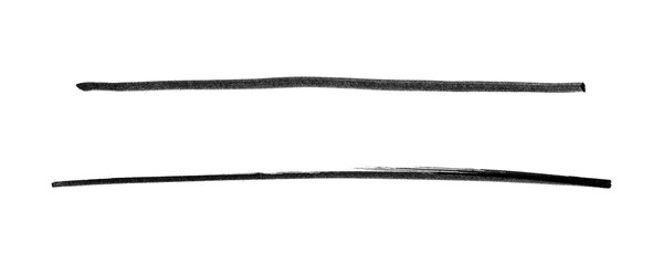 Set of Two Long Line | Black Marker PNG Isolated hand drawn doodle Elements on transparent background