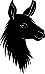 llama black logo silhouette vector