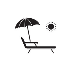 Simple Design Beach Chair Vector Illustration