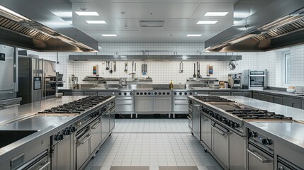Modern Stainless Steel Commercial Kitchen Interior Design