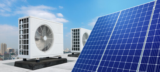 Electricity from solar panels for air conditioners for homes or residences. Save electricity bills...