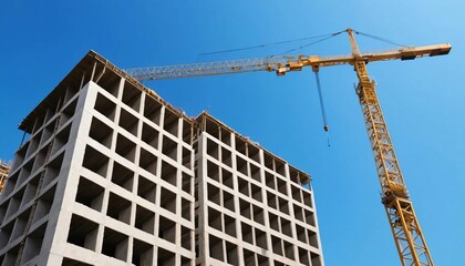 Construction Site Progress: Building a Modern Urban Landscape with Tower Crane