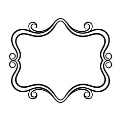 Elegant Ornate Frame Border Design, Vintage Style, Black, White, Decorative