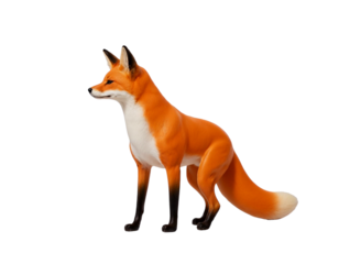 red fox isolated on white