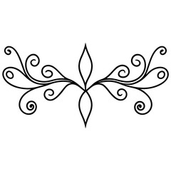 Symmetrical Floral Design Swirls, Curls, and Elegant Flourishes