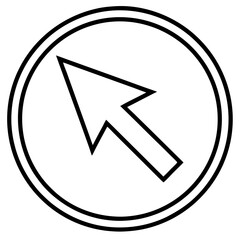 Circular Cursor Arrow Click Interface Design Element Icon