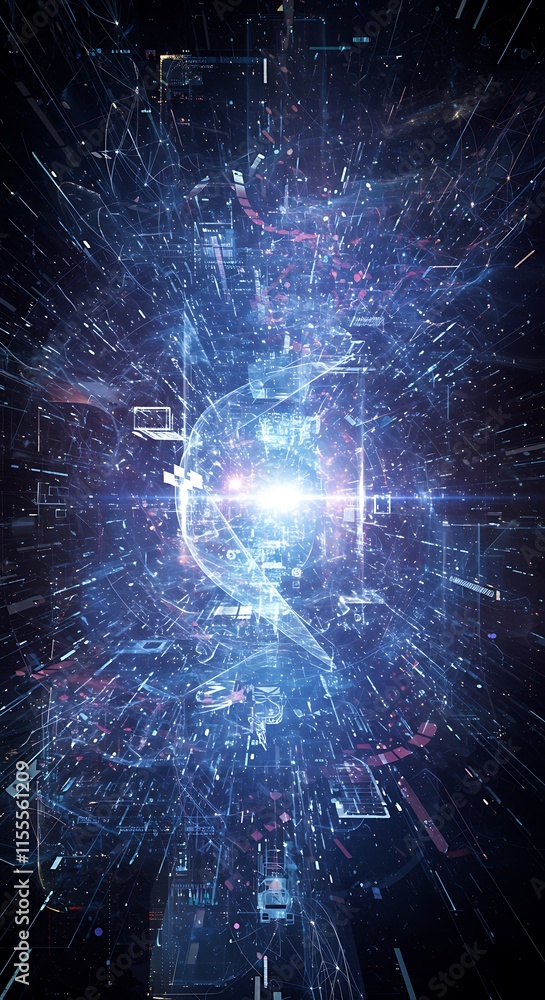Poster realms abstraction. abstract image of the internet flowing background.