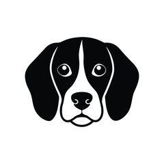 beagle dog head black flat icon.eps