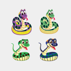 Naklejka premium Cartoon Snake Vector File