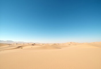 Desert Landscape Under Clear Blue Sky
