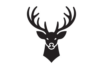 Naklejka premium Deer head silhouette vector artwork 