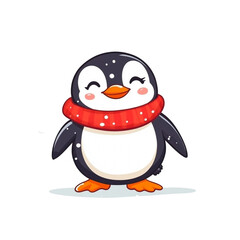 Obraz premium Adorable Penguin in Winter Wonderland