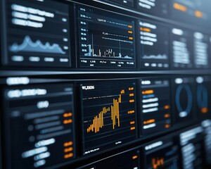 Fototapeta premium Digital dashboard displaying realtime PMI data alongside business confidence indicators, representing market sentiment