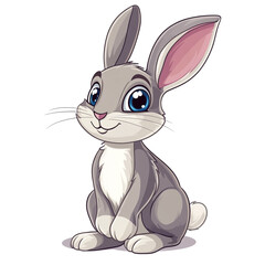 Adorable Gray Bunny Sitting Pretty