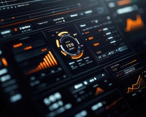 Obraz premium Digital dashboard displaying realtime PMI data alongside business confidence indicators, representing market sentiment