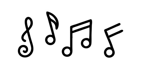 Music notes icon set, Music notes symbol, vector illustration