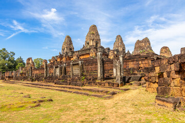 Ancient hindu Pre Rup khmer Shiva temple walls and towers, Angkor, Siem Reap, Cambodia