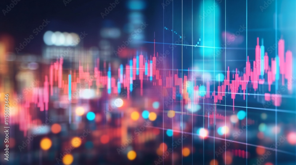 Poster dynamic data visualization with sleek lines and colors