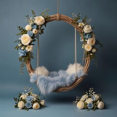 Gentle Newborn Photography: Swing Basket with Floral Touch