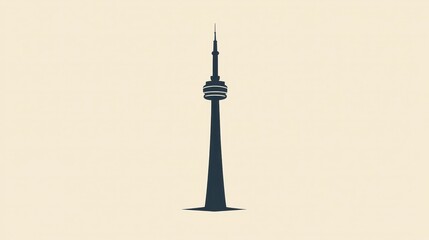 Simple silhouette of a famous communication tower.