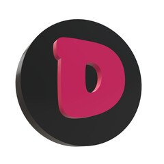 3D Letter D Design ini an Elegant Circel