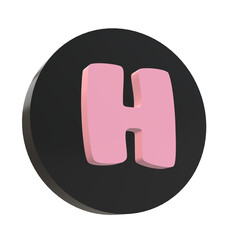 3D Letter H Design ini an Elegant Circel