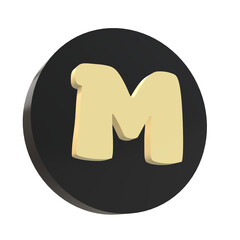 3D Letter M Design ini an Elegant Circel