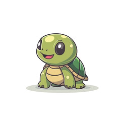 Adorable Baby Turtle Illustration: A Cute Cartoon Tortoise