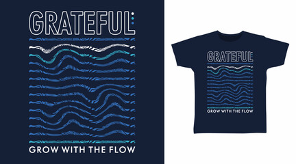 Grateful typography with line art hand drawn, vector ready for print on t-shirt and other uses.