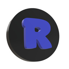 3D Letter R Design ini an Elegant Circel