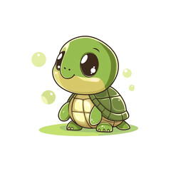 Obraz premium Adorable Baby Turtle Illustration: A Cute Cartoon Tortoise