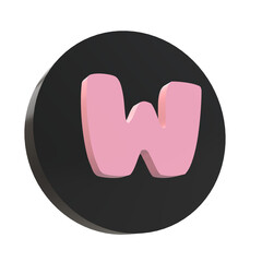 3D Letter W Design ini an Elegant Circel