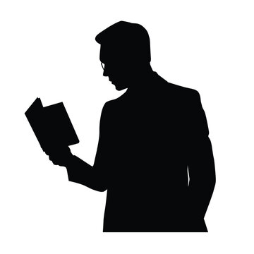 recommend clip art: Silhouette of a person reading a book