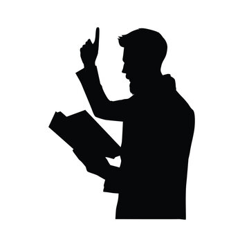 recommend clip art: Silhouette of a person reading a book