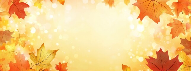 Beautiful Autumn Leaves and Warm Bokeh Background Creating an Inviting Fall Atmosphere for Seasonal Themes and Nature Inspired Projects