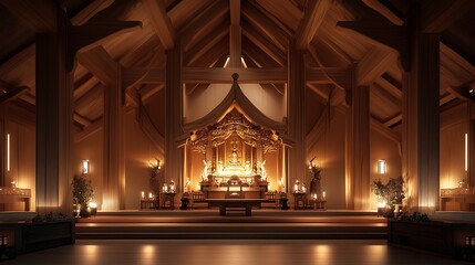 Obraz premium Interior of an ancient marble church with columns and arches