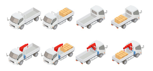 平ボディトラックとユニックトラック