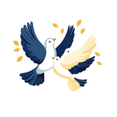 Obraz premium Two Doves in Flight: A Symbol of Love and Peace