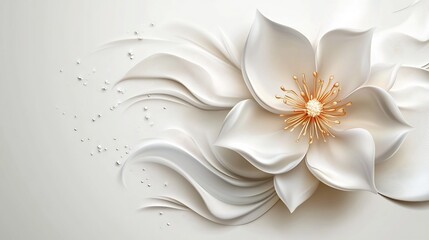 Elegant White Flower Petals Blooming with Delicate Beauty