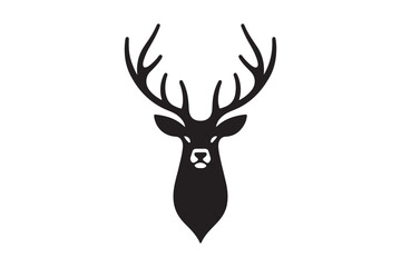 Fototapeta premium Deer head silhouette vector artwork 