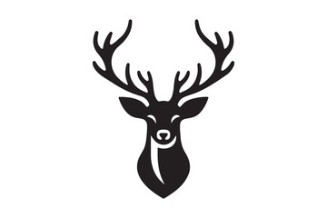 Deer head silhouette vector artwork