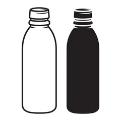Water bottle line art vector silhouette illustration