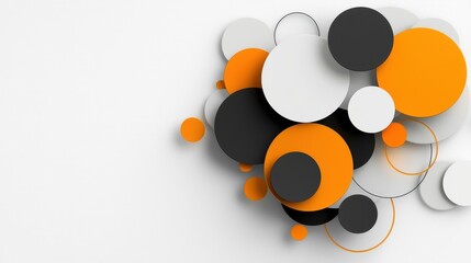 Abstract Composition of Colorful Circles on White Background for Creative Design Projects