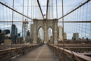 Network of Brooklyn Bridge suspension cables