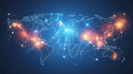 Bright Abstract Global Market Connections Visualization