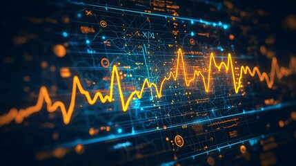 Obraz premium Dynamic Data Visualization Abstract Tech Waveform