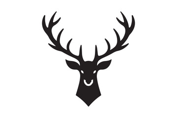 Deer head silhouette vector artwork 